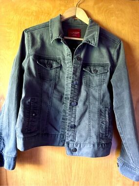 Liverpool Jeans Co. Classic Trucker Jacket Stretch Denim Dark Grey Large